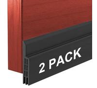 DIKER Guarnizione Sottoporta Paraspifferi, Spifferi Porta Adesivo, Anti Paratie Antiallagamento Blindata Ingresso Imbottito,Isolante Porta Auto Sotto,Porta Garage Freddo,Para Spifferi Porte (2,Nero)