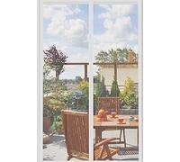 DIKER Zanzariera Magnetica per Porte Finestra 100x240cm, Tende Zanzariere con Calamita per Finestre, Zanzariere Magnetiche balcone, si Chiude da Sola, Bianco