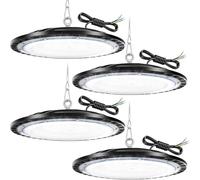 DIKHEE Faretto LED UFO, Luce per Negozio a LED High Bay da 100W con 1 Metro Catena, Luce per Baia Super Luminosa da 10000LM 6500K, Illuminazione Commerciale Impermeabile IP65 per Magazzino, Garage