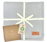 DIKOS® Coperta per neonati, 100% cotone biologico, coperta per neonati, per tutto l'anno, coperta per bambini, idea regalo per la nascita (grigio)