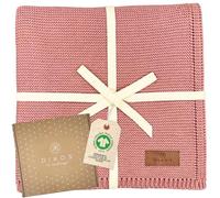 DIKOS® Coperta per neonati, 100% cotone biologico, coperta per neonati, per tutto l'anno, coperta per bambini, idea regalo per la nascita (bacca)