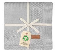 DIKOS® Coperta per neonati GOTS, in cotone biologico, morbida coperta per neonati, coperta per passeggino, per neonati, idea regalo per la nascita (grigio)