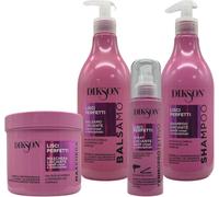 DIKSON SHAMPOO + BALSAMO + SPRAY LISCIANTE PER CAPELLI CRESPI CON ACIDO IALURONI