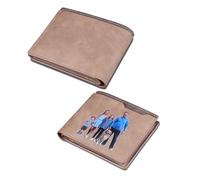 Dilamus Personalized Wallet, Custom Bifold Mens PU Leather Wallets with Prints Colorful Photo Engraved Name or Text, Customized Brown Wallet Gift for Man Father Husband Boyfriend Anniversary Birthday
