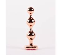 DILATATORE ANALE BUTT PLUG A SFERA CON BASE A FORMA DI CUORE IN METALLO TOYS S