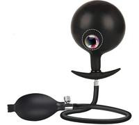 Dilatatore anale gonfiabile con sfera in acciaio integrata, dilatatore vaginale e anale in silicone espandibile, massaggiatore per prostata per uomini, anello a tenuta stagna unico e connettore in