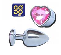 Dilatatore anale grande in metallo con pietra rosa dildo liscio plug indossabile