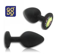 Dilatatore anale grande plug in silicone fallo con pietra colorata dildo liscio