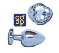 Dilatatore grande anale in metallo pietra chiara plug indossabile fallo liscio