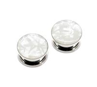 Dilatatori e tappi per orecchio, in acciaio inox smaltato, kit di dilatazione per lobi bianchi, 00g(10mm), Senza zirconi.