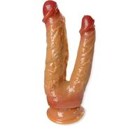 Dildo a doppia punta da 26 cm con ventosa potente, dildo realistico | Dildo realistico in silicone XXL extra-large, dildo per sesso anale