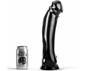 Dildo anale curvo/spina anale All Black - Lunghezza 33 cm - Nero 1 St