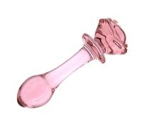 Dildo anale in cristallo, a forma di fiore, in cristallo, per stimolazione del punto G vaginale, set per masturbazione da donna, giocattolo sessuale (A (14,5 x 4,7 x 3,5)