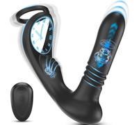 Dildo anale, massaggiatore, dildo con doppio anello, controllo tramite app, plug anale - dilatatore, universale, 9 modalità di vibrazione