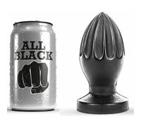 Dildo anale/spina anale in gomma completamente nera - Lunghezza 12 cm