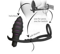 DILDO BUTT vibratore plug anale prostatico ad anelli stimolanti SADOMASO INTIMO