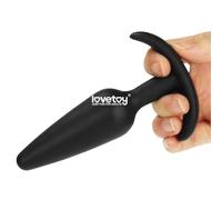 Dildo ButtPlug Anale Fallo Medio in Silicone Nero con Base Curva e Ergonomica