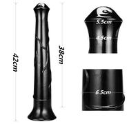 DILDO cavallo butt ANALE BUTT vaginale fisting estremo SADOMASO NERO 42X6 cm.