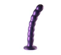 Dildo classico marca OUCH! Dildo vaginale con ventosa a sfere Beaded G-Spot Dildo 8'' / 20,5cm Metallic Purple