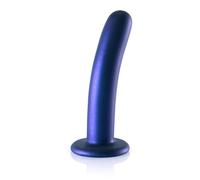 Dildo classico marca OUCH! Dildo vaginale con ventosa Smooth G-Spot Dildo 6'' / 14,5cm Metallic Blue