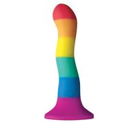 Dildo con Ventosa Pride Colors Wave - Silicone, 17 cm