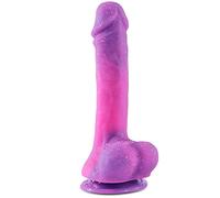 Dildo deluxe 21 cm gel di silice plug anale stimolatore prostatico da uomo con forte ventosa masturbazione vaginale femminile butt plug dildo anale, per coppie e principianti