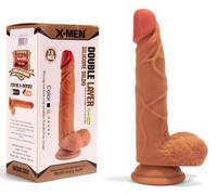 DILDO DI QUALITà SILICONE DOPPIA DENSITà CON VENTOSA PENE FALLO REALISTICO ANALE