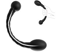 Dildo Doppio in Silicone 2-in-1 con Plug Anale Flessibile a Doppia Testa, Butt Plug con Nucleo Modellabile, Stimolatore Punto G e Clitoride per Coppie Adulte