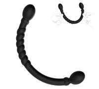 Dildo Doppio in Silicone 2-in-1 con Plug Anale Flessibile a Doppia Testa, Butt Plug con Nucleo Pieghevole, Stimolatore Punto G e Clitoride per Uomo Donna Coppie