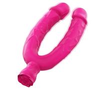 Dildo Doppio Realistico con 10 Modalità di Vibrazione per Donne, Vibratore Anale e Vaginale in Silicone, Giocattolo Sessuale a Doppia Estremità a Forma di U per Donne, Lesbiche e Coppie