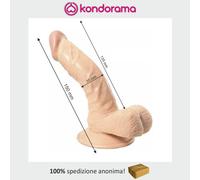 Dildo fallo realistico anale e vaginale flessibile con testicoli e ventosa 15 cm