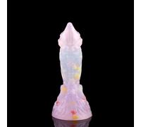 Dildo fantasy a forma di drago - Dildo mostruoso in silicone con ventosa, punto G spesso e plug anale, design curvo e flessibile per una stimolazione intensa, sex toy per adulti per donne e uomini (M)