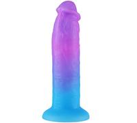 Dildo femminile realistico, grande e spesso, da 24,5 cm, in silicone con colori sfumati. Pene per sesso vaginale e anale. Prostata pene largo con ventosa potente, compatibile con dildo indossabili