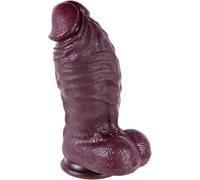 Dildo gigante extra-largo, diametro 8 cm; dildo nero realistico, lunghezza 28 cm; in silicone extra-grande, con ventosa e base robusta