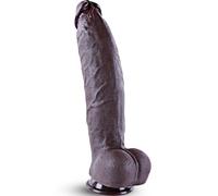 Dildo gigante nero realistico da 6,2 cm di diametro, dildo con ventosa in silicone spesso e oversize da 31 cm, sensazione realistica, plug anale prostatico curvo e allungato per appassionati esperti