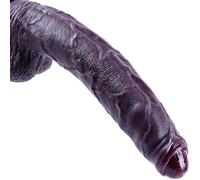 Dildo gigante realistico da 29 cm,Dildo XXL non circonciso con prepuzio,Dildoin silicone per punto G, Dildosuper lungo e gigante con ventosa, Dildoanale nero, Adatto per coppie maschili e femminili