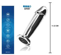 Dildo in acciaio vibratore anale vaginale fallo liscio vibrante buttplug metallo
