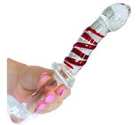 Dildo in vetro 22 cm ⌀ 3-4 cm - forma liscia e curva, giocattolo anale e vaginale in vetro temperato, giocattolo sessuale di lusso per donne e uomini Fops G75
