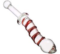 Dildo in vetro per donne 19,5 cm ø3 cm analplug# per uomini e donne &paree, dildo anal liscio in vetro, spirale rossa, sex toy estremo anale, analtoys, tappi anali, glassdildo grande FOPS Z75