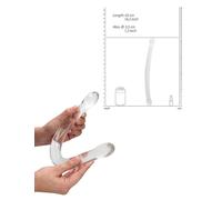 Dildo lungo trasparente doppio fallo vaginale anal maxi grande pene finto liscio