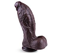 Dildo nero in silicone 6,7 cm, 17,5 cm piccolo dildo anale realistico con ventosa, plug pene largo per stimolare punto G e prostata, adatto a uomini, donne e principianti