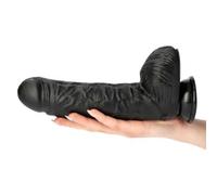 Dildo Pene con Testicoli Fallo Realistico Gigante XXL Grande Ventosa 25cm Nero