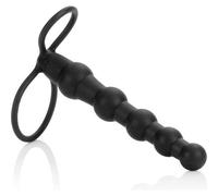 Dildo per Doppia Penetrazione con Perline Calex nero