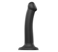 Dildo Pieghevole Dual Density in Silicone Nero Realistico con Ventosa - Morbido