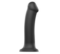 Dildo Pieghevole Dual Density in Silicone Nero Realistico con Ventosa - Morbido