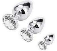 DILDO PLUG ANALE SEX TOY ANAL BUTT SPINA SADOMASO INDOSSABILE IN METALLO TRASP.