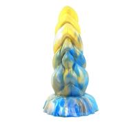 dildo realistico 17/14/3/5.8CM Dildo Ventosa Giocattoli sessuali Per Donne Plug anale Prodotti Dildo Dildo spesso (Golden Blue)