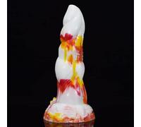 dildo realistico 20.5/17.5/5.5CM Animale Pene Dildo Ventosa Giocattoli Del Sesso per Le Donne Silicone Realistico Dick Adulto (Rosso)
