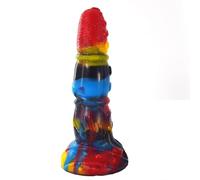 dildo realistico 22/19/5CM Animale Tentacoli Dildo Ventosa Anale Butt Plug Giocattolo Del Sesso Colorato Per Donne Uomini Giocattoli per Adulti Dildo Spesso (Graffiti)