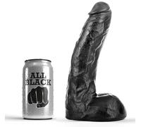 Dildo Realistico All Black Dong - PVC Flessibile, 22 cm